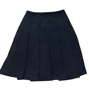 LOUIS VUITTON Black Pleated Skirt US 6 (27" Waist) EU 34 NWOT Side Zip